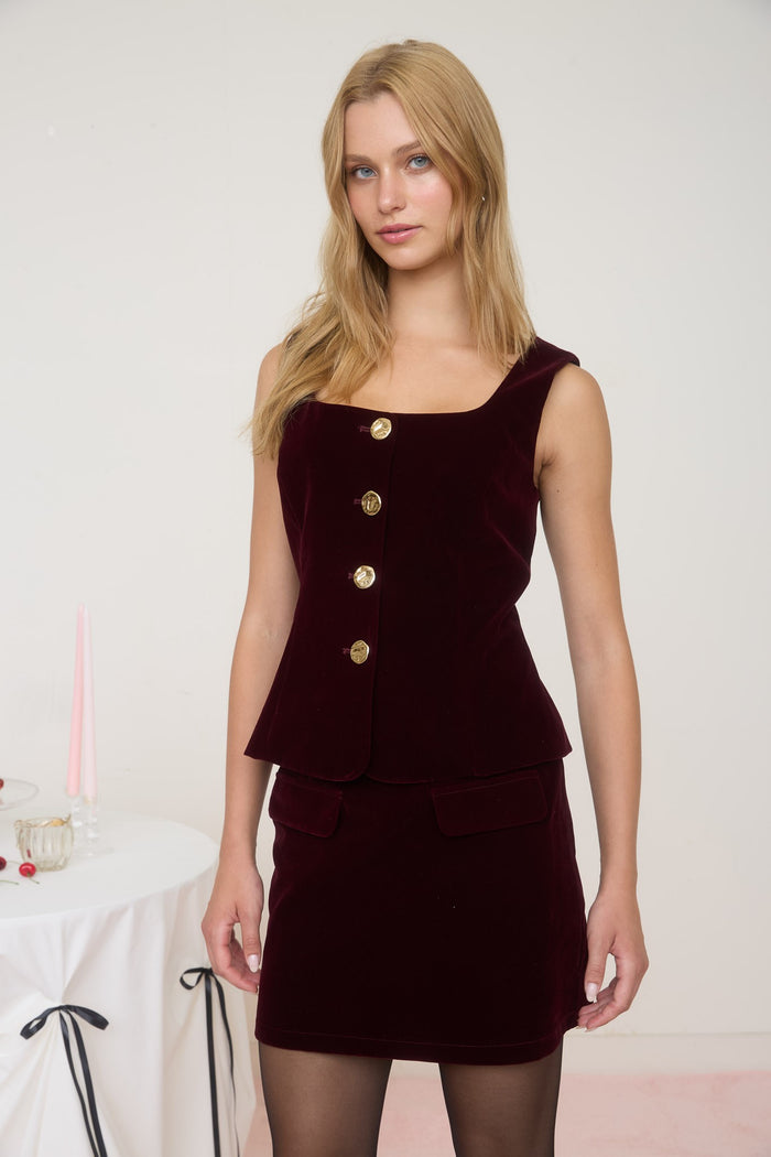 VELVET VEST TOP