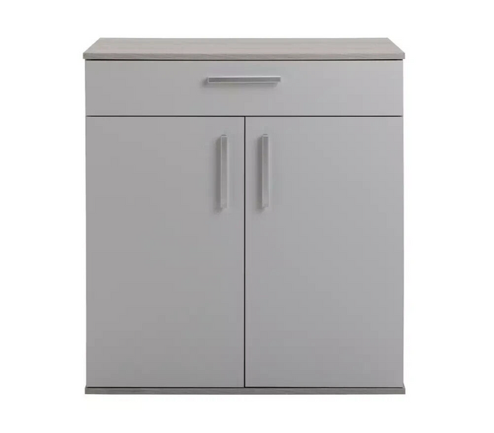 Venetia 2 Door Shoe Storage Cabinet - Grey & Oak