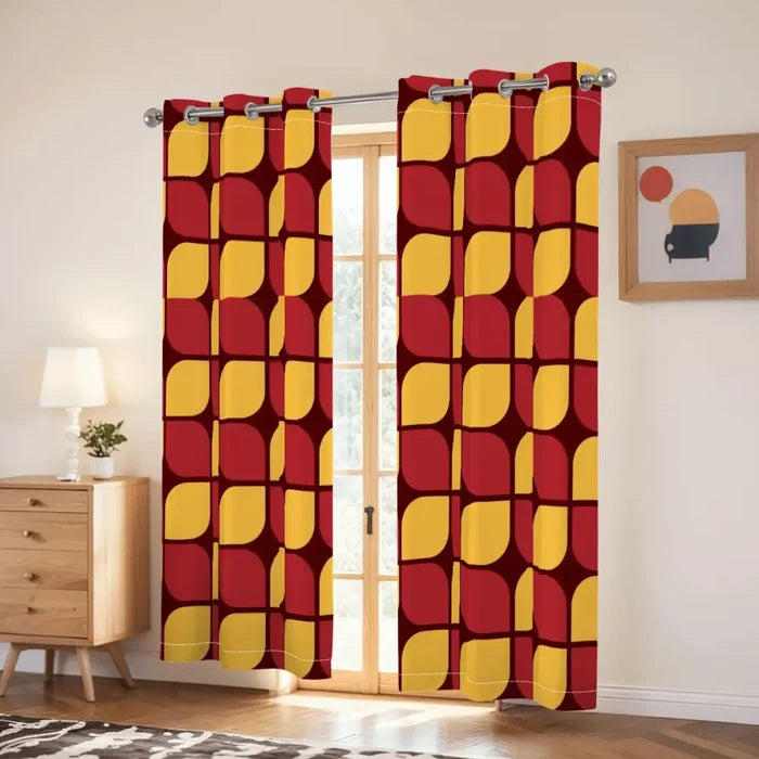 Vintage 70s Design Blackout Curtains: Midcentury Modern Thermal Panels - retro curtains