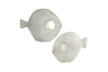 WHITE CERAMIC FISH SCULPTURE