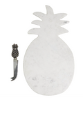 WHITE MARBLE HANDMADE CUTTING BOARD WITH MATCHING CHEESE KNIFE, SET OF 2 9", 6"W