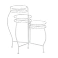 WHITE METAL STARBURST INDOOR OUTDOOR 3 TIER PLANTSTAND