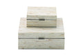 WHITE MOTHER OF PEARL HANDMADE BOX WITH HINGED LID,