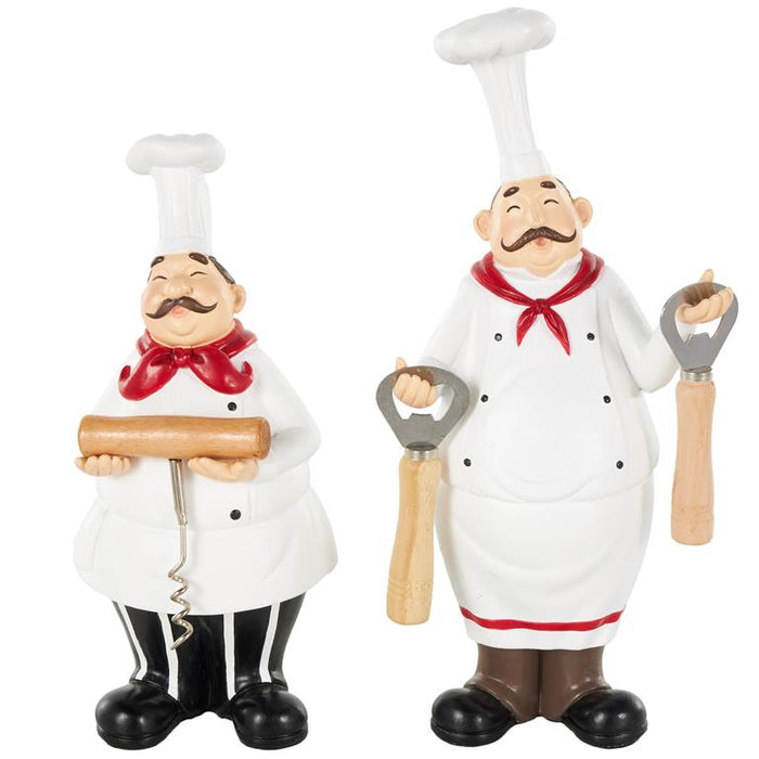 White Polystone Chef Kitchen Decorative Figurine Decorative Sculpture