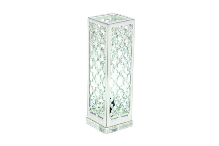 WHITE PORCELAIN COASTAL TABLE LAMP UPLIGHT,