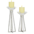WHITE STAINLESS STEEL CANDLE HOLDER