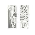White Wood Geometric Decorative Wall Art with Black Accents