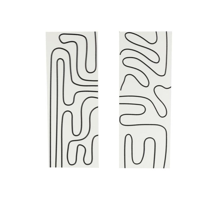 White Wood Geometric Decorative Wall Art with Black Accents