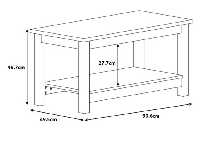 Winchester Coffee Table - Cream | Modern Living Room Table with Storage Shelf