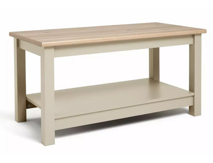 Winchester Coffee Table - Cream | Modern Living Room Table with Storage Shelf