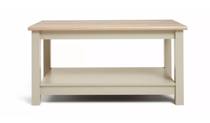 Winchester Coffee Table - Cream | Modern Living Room Table with Storage Shelf