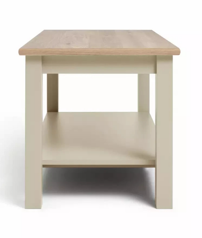 Winchester Coffee Table - Cream | Modern Living Room Table with Storage Shelf