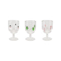 10 oz. Stemmed Wine Glass with Embedded Holiday Icons, 3 Styles
