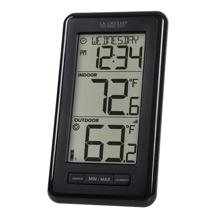 ws-9160 Digital thermometer with weather display on a white background