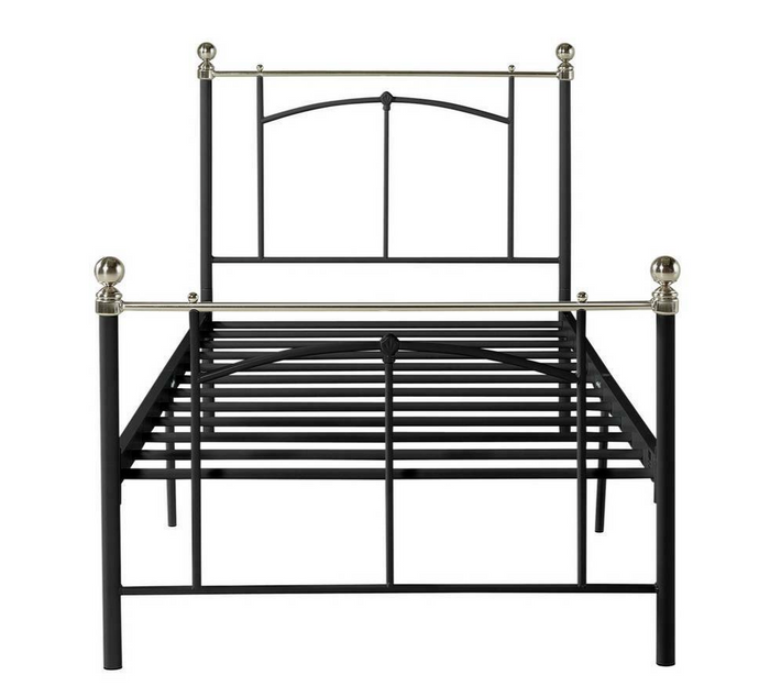 Yani Single Metal Bed Frame - Black | Kids Bedroom Furniture Guest Sleep Frame