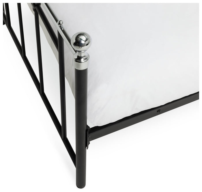 Yani Single Metal Bed Frame - Black | Kids Bedroom Furniture Guest Sleep Frame