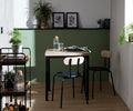 Zayn Wood Effect Dining Table & 2 Black Chairs